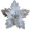 10" White Velvet Poinsettia Flower with Sheer Glitter Edge – Elegant Christmas Floral Decoration